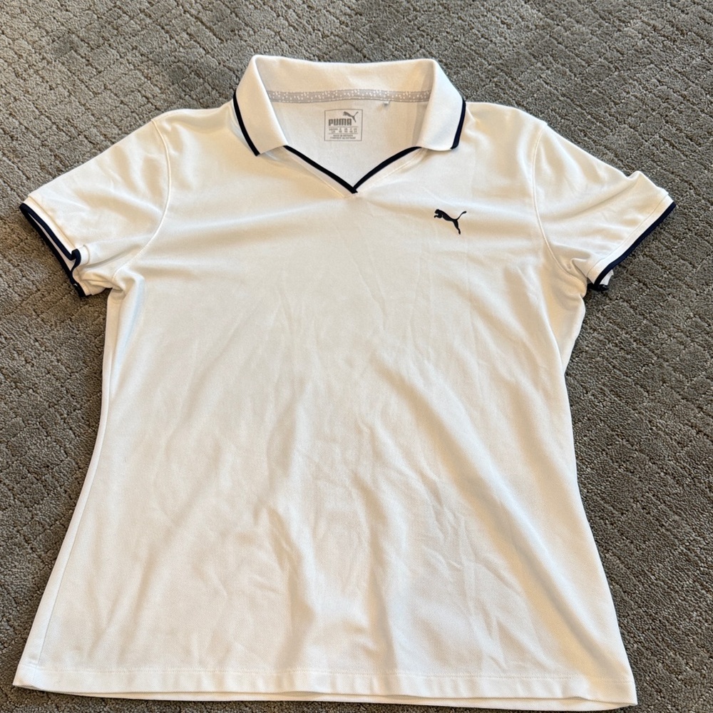 Puma Classic White Polo with Black Accents